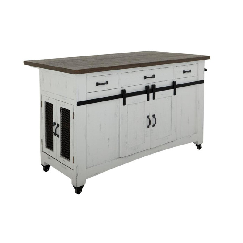 Ensemble d'îlot de cuisine York, Blanc