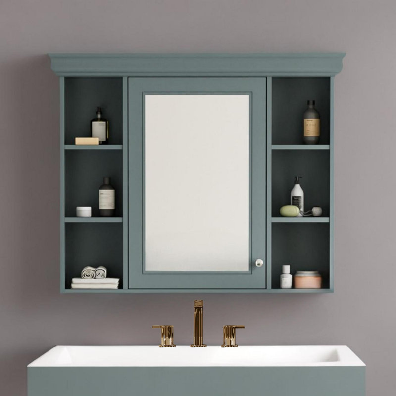 Armoire de rangement murale de salle de bain 35 po x 28 po avec porte miroir