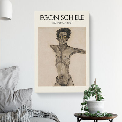 Self Portrait Vol.9 Print by Egon Schiele - Wrapped Canvas Painting