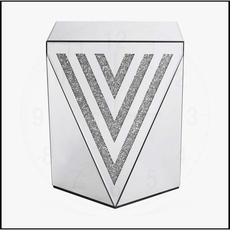 Gorgeous Silver Mirror Table with Crystal Inlay, Versatile and Stylish for Any Room