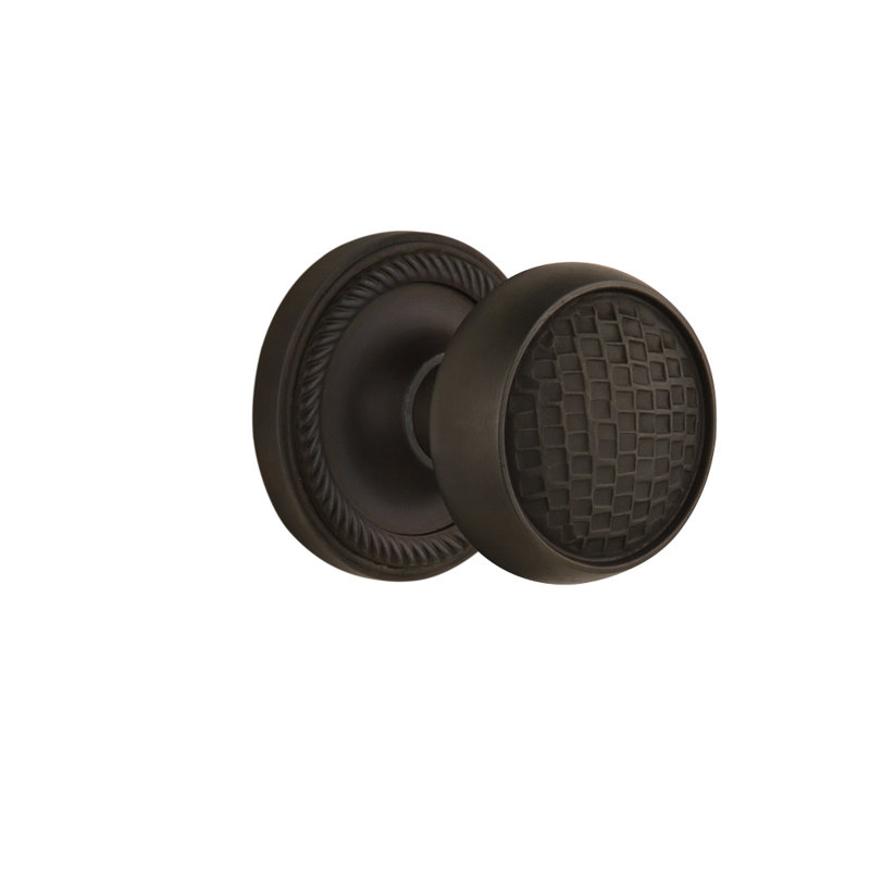 Rope Rosette with Craftsman Door Knob, 2-3/4”, Oil-Rubbed Bronze