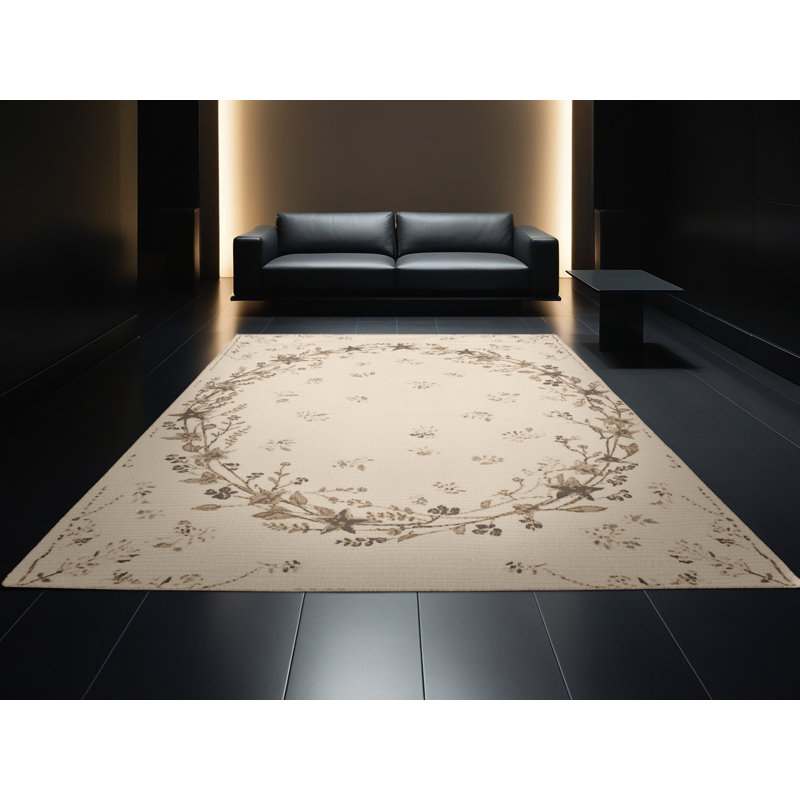 Soft Plush Fedele July 4Th Modern & Contemporary Abstract Area Rug in Beige – Beige Binding, 7x10