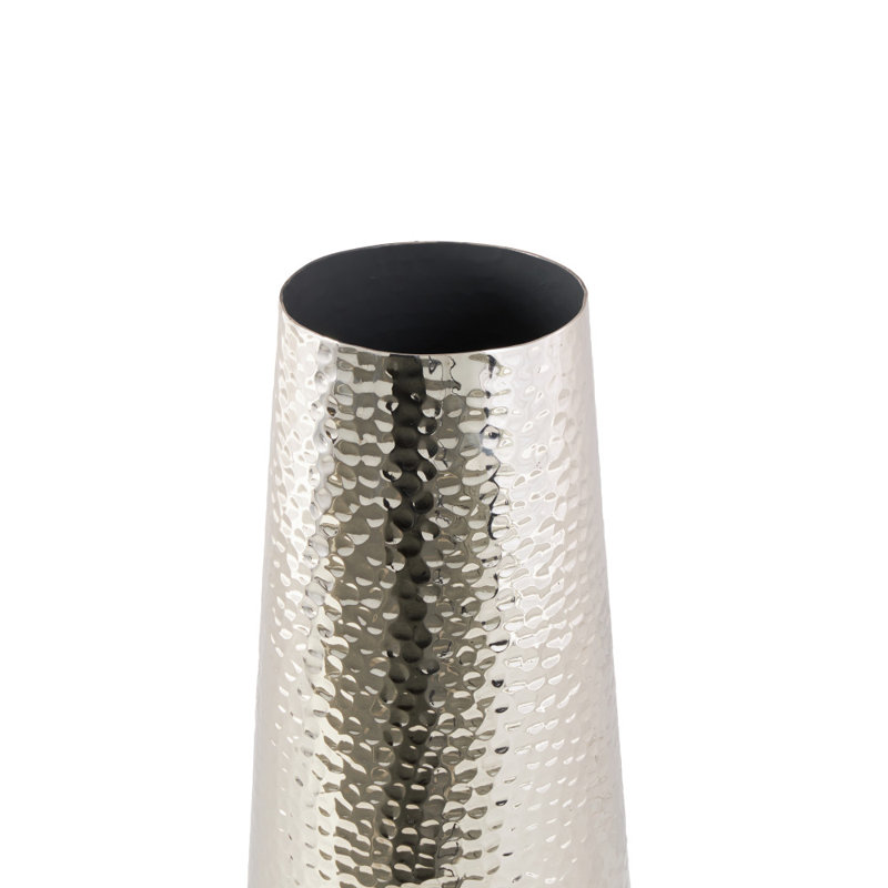 Cedrial Hammered Aluminum Vase, 24.6" H x 8.8" W x 8.7" D