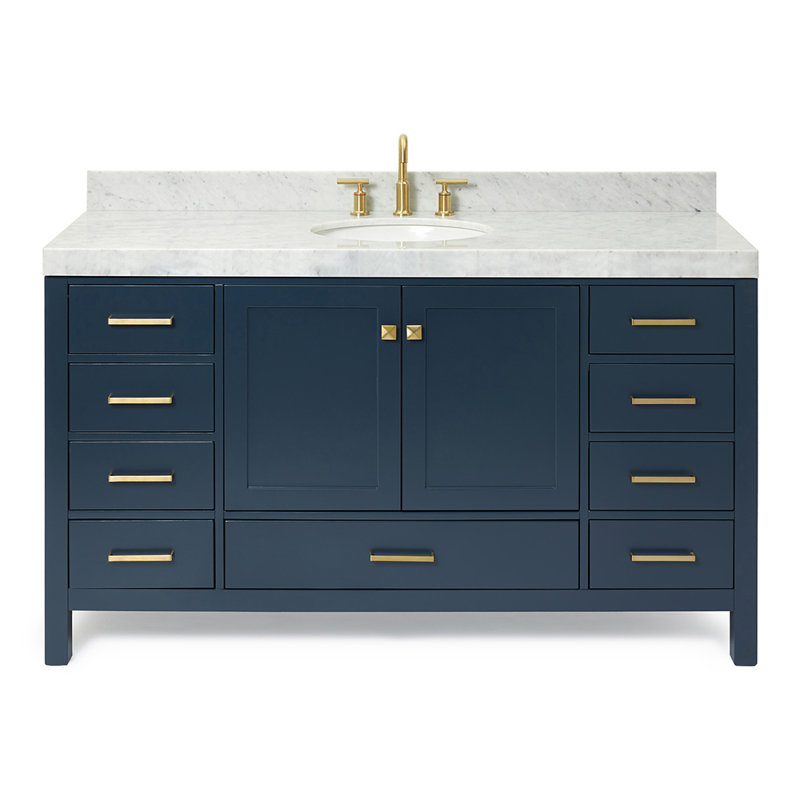 Meuble-lavabo simple 60 po Cambridge, Bleu minuit
