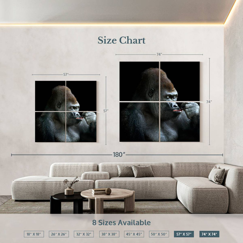 Brampt Relaxing Gorilla, 74" H x 74" W