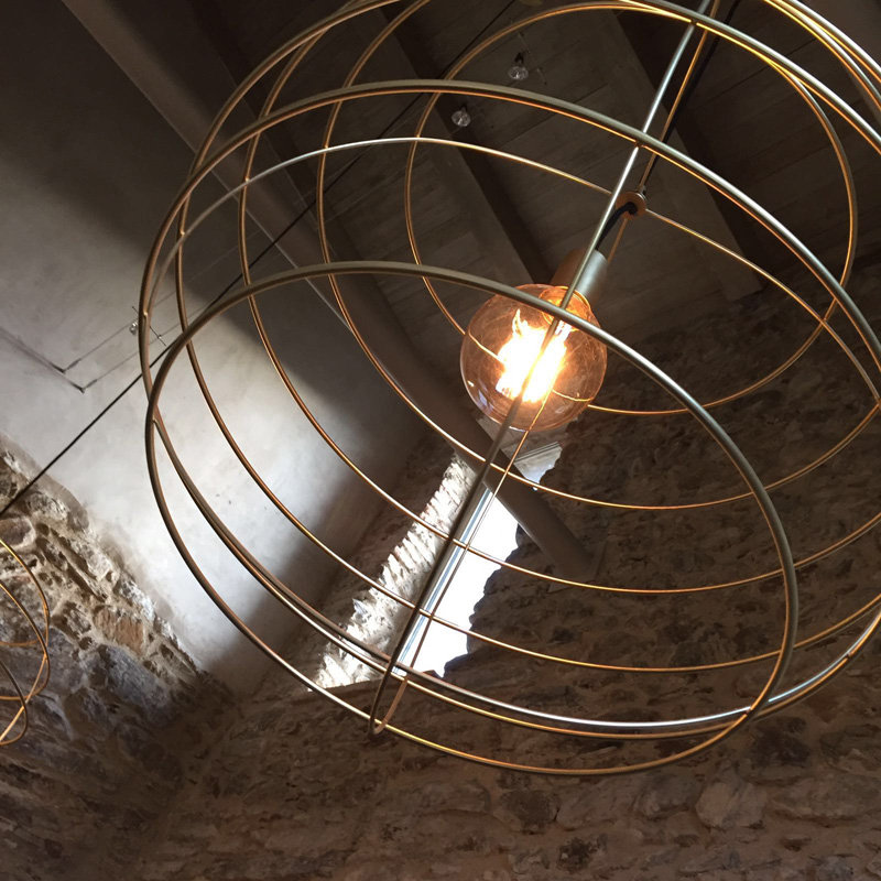 Sphere 1 -Light Single Globe Pendant, Brass, 13.75" H x 13.75" W x 13.75" D