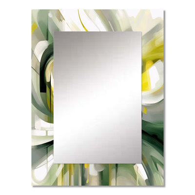 Dynamic Waveforms II - Scandinavian Wall Mirror, Scandinavian Decorative Mirror, Printed Metal Art