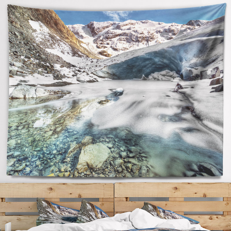 Paysage, grotte dans une tapisserie rocheuse, H 68 po x l 80 po