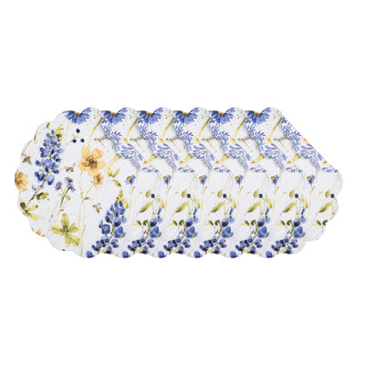 Ensemble de 6 napperons en coton 17 po Lovely Blues