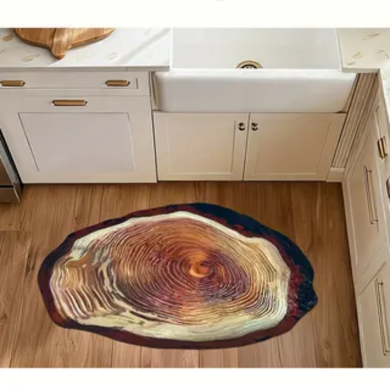 Wood Grain Diatomaceous Earth Bath Mat, Super Absorbent Quick-dry Non-slip Floor Mat With Tree Ring Design For Kitchen, Bathroom, Bedroom