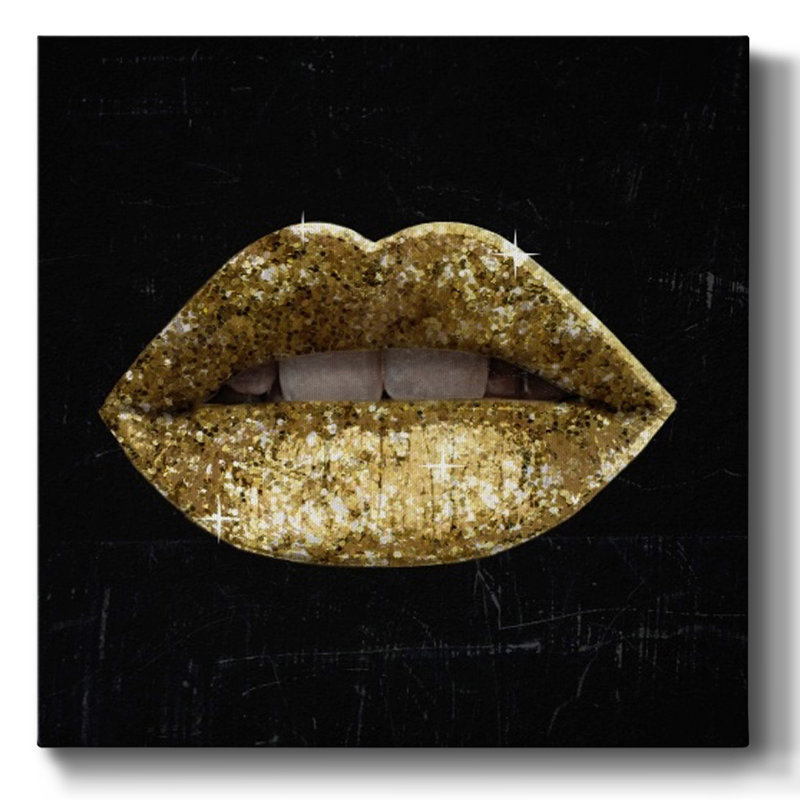 Glam Kiss III sur toile, H 16 po x l 16 po x P 1,5 po