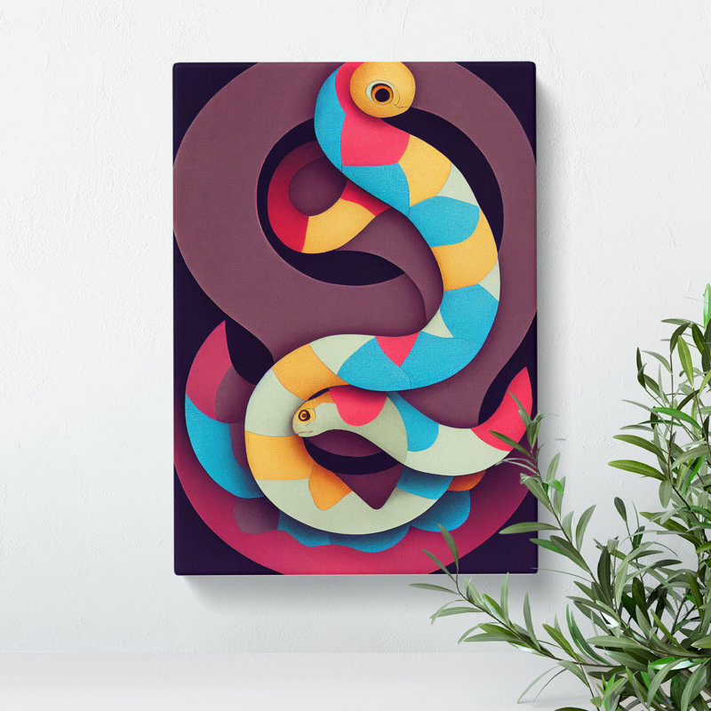 Abstract Snake Art No.1 - Wrapped Canvas, 60cm H x 40cm W x 3cm D