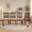 Chaises de salle à manger scandinaves modernes avec dossier en bois courbé et sièges rembourrés en tissu