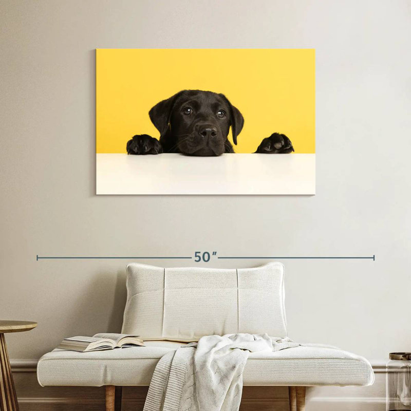 Cute Black Lab, 26" H x 39" W