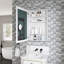 Armoire pour miroir de salle de bain 24 po x 36 po - Bords biseautés, porte à ouverture à gauche, grande capacité de rangement, miroir, charnières lisses, rangement en bois d'ingénierie blanc 24 po x 36 po-1983430724