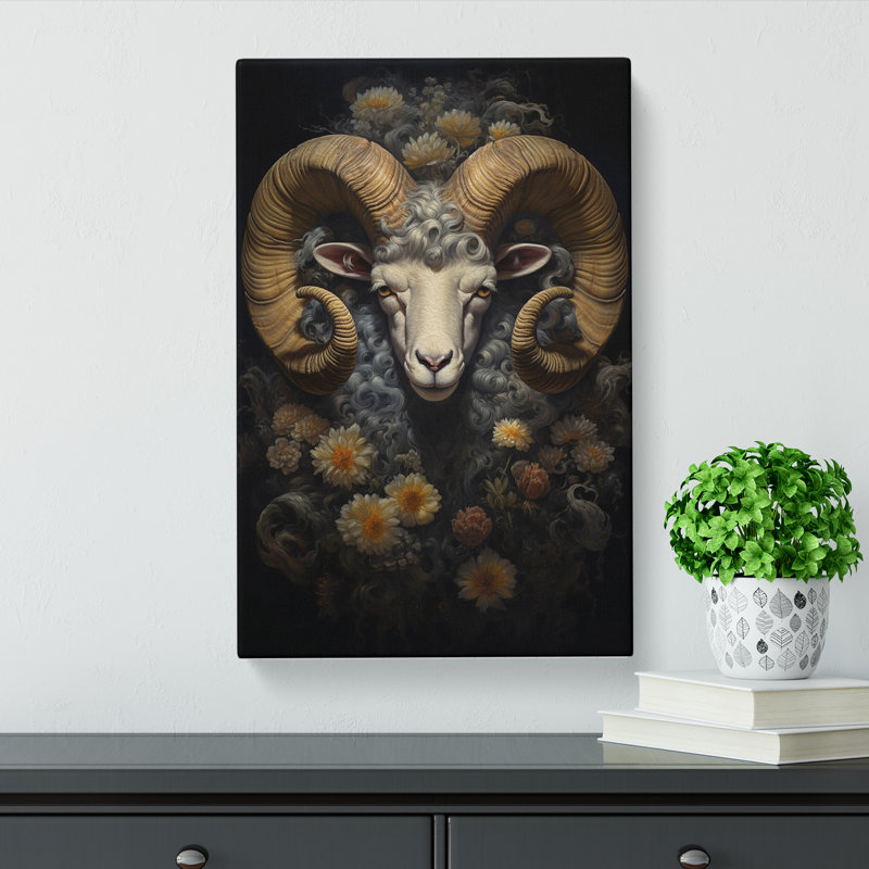 Ram Sheep Baroque - No Frame Print, 50cm H x 35cm W x 3cm D