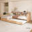 Twin Size Wooden L Shaped Daybed with Under-bed Trundle and Storage Drawer, Versatile Corner Bed Frame with Bookcases for 3-90830078