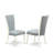 5 Piece Dining Room Table Set Includes a Rectangle Kitchen Table and 4 Baby Blue Linen Fabric Parsons Dining Chairs, Linen White-10551087-10551085-10551084