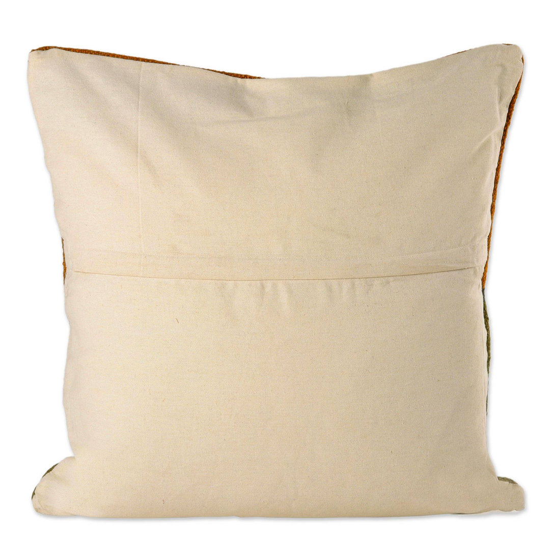  Jute 24" Throw Pillow Cover (Set of 2) Novica