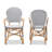 Rattan Arm Chair in Black/White/Natural