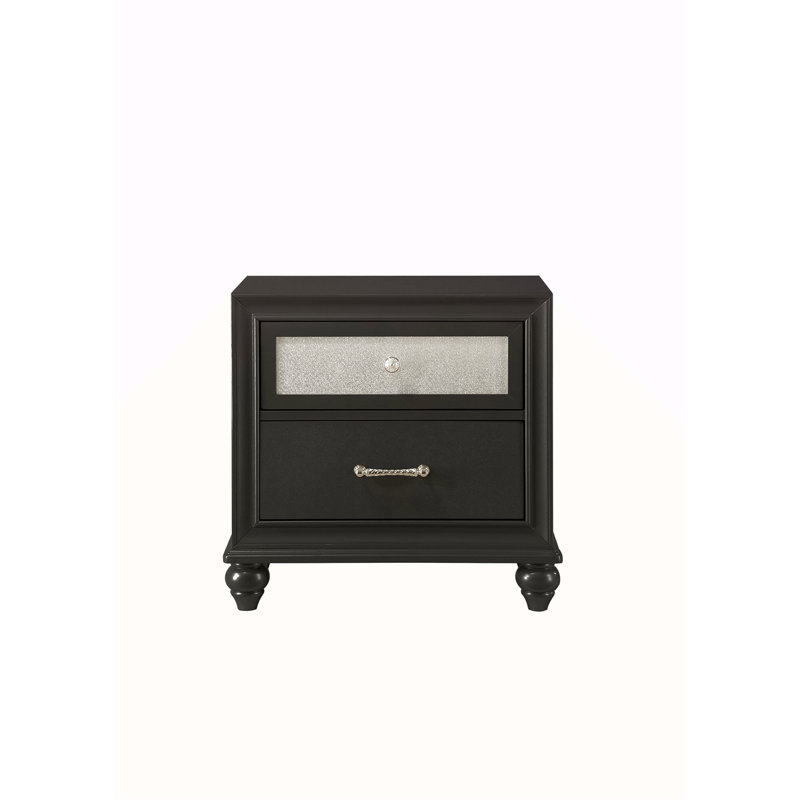 Table de chevet luxueuse 1 pièce 2 tiroirs Glam