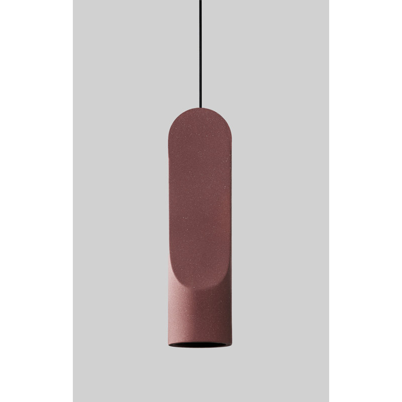 Parga Ceramic Pendant, 12.8" H x 3.5" W x 3.5" D, Burgundy, No