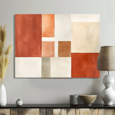 Minimal Blocks In Earth Tones - Art minimaliste abstrait, impression sur métal moderne