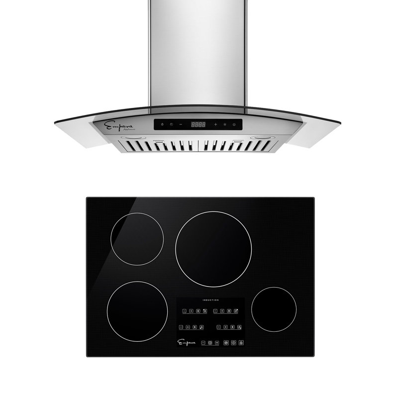 2 Piece Kitchen Package , 30" Induction Cooktop , 30" Ducted Wall Mount Range Hood 
