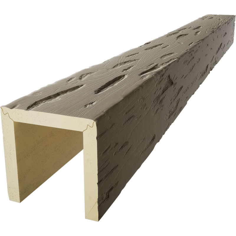 Poutre de plafond 3 côtés Pecky Cypress Endurathane, H 8 po x l 8 po, Brume champagne, 12 pi L