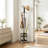 Modern Style Metal Coat Rack With Built-In Umbrella Holder And 12 Hooks; Can Also Store Bags And Hats; Versatile And Practical For Various Occasions.-1651682106