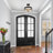 3-Light 14.2 in. Modern Transitional Black Semi-Flush Mount Light, Gold Ceiling Light for Foyer, Kitchen, Bedroom