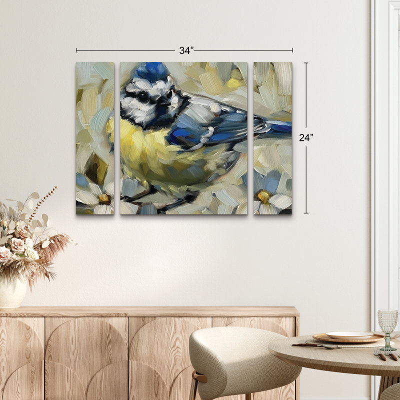 Ensemble de 3 panneaux d'art mural - "Garden visit" par Andrea Lavery, art mural pour salon, chambre à coucher ou bureau 