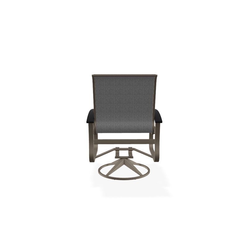 Belle Isle Outdoor Dining Armchair, Titanium Sunbrella®, Black P70, Textured Snow