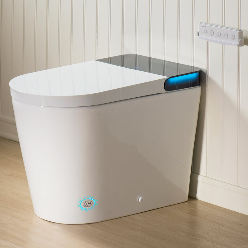 ADA Comfort Height Smart Toilet, Bidet Toilet with Auto Open/Flush, Auto Temp Adjust/Foam Shield, 1.06 GPF, Ambient Lighting, Remote Control