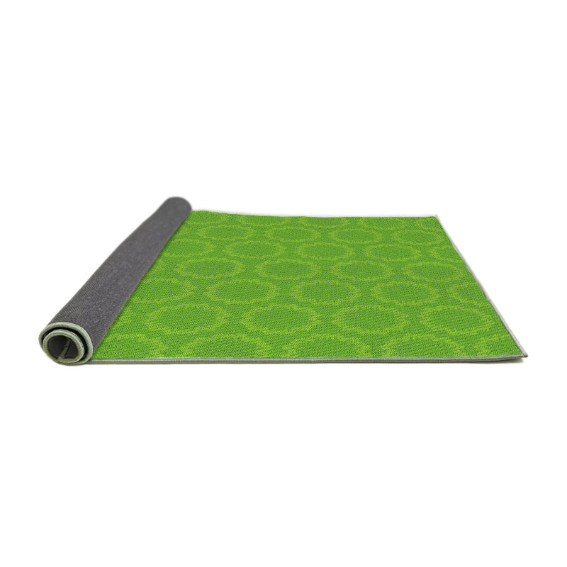 Tapis tissé à la machine vert, Rond 8 pi