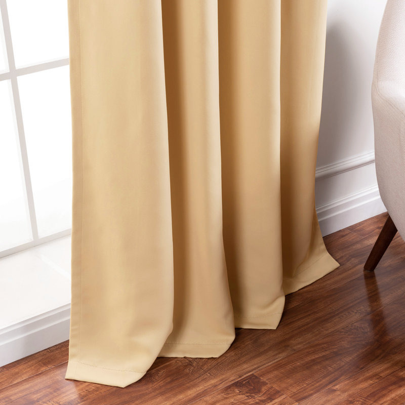 Adina Sevan Solid Thermal Grommet Curtain Panels, 52"W x 108"L, Sunlight