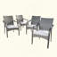 Chaise d'extérieur empilable en rotin PE avec structure en fer (ensemble de 4)