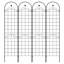 4 Pack Metal Garden Trellis For Climbing Plants Outdoor 86.7'' X 19.7'' Rustproof Plant Support Rose Trellis Netting Trellis Black
