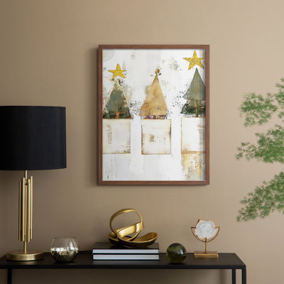 «Christmas Holiday Art DCCDXV», reproduction d'art encadrée - bois massif