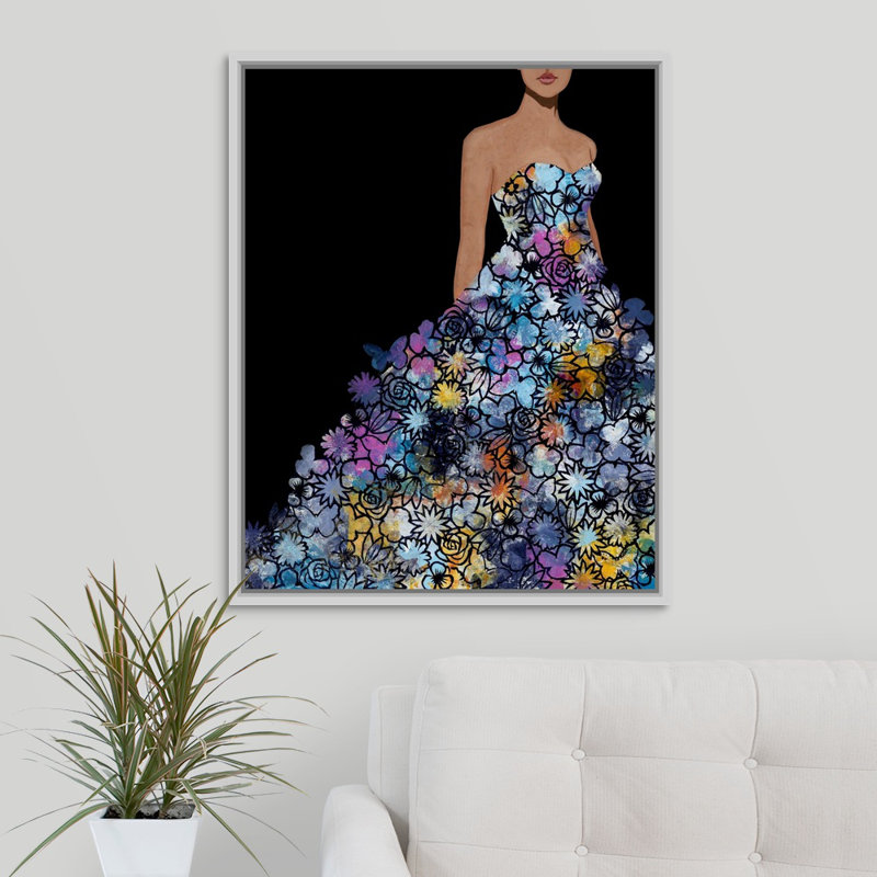 «April Flowers», reproduction d'art sur toile, H 31,7 po x l 25,7 po x P 1,75 po, Cadre flottant blanc