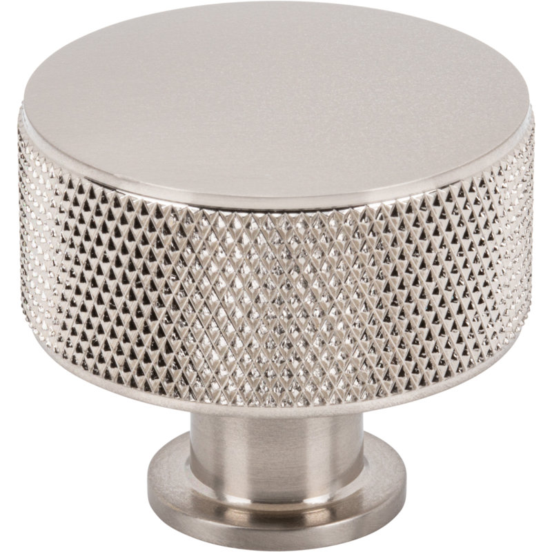 Beliza Cylindrical Knurled Knob, Brushed Satin Nickel, 15/16"