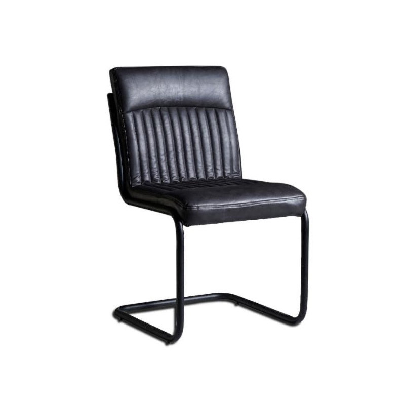 Anabeth 44cm H Genuine Leather Upholstered Ladder Back Side Chair