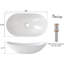 Lavabo vasque de salle de bain ovale en céramique 24 po x 13,8 po Davivy