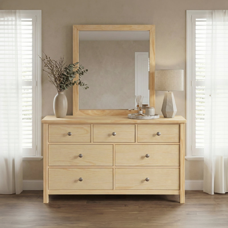 Commode 7 tiroirs avec miroir Natural