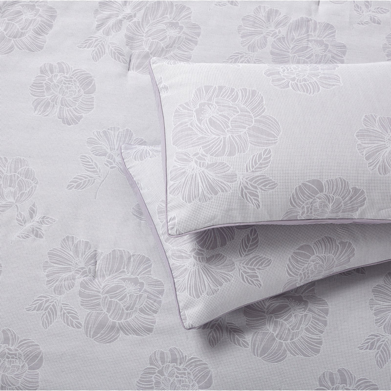 Feruza Polyester Comforter Set, Queen, Gray