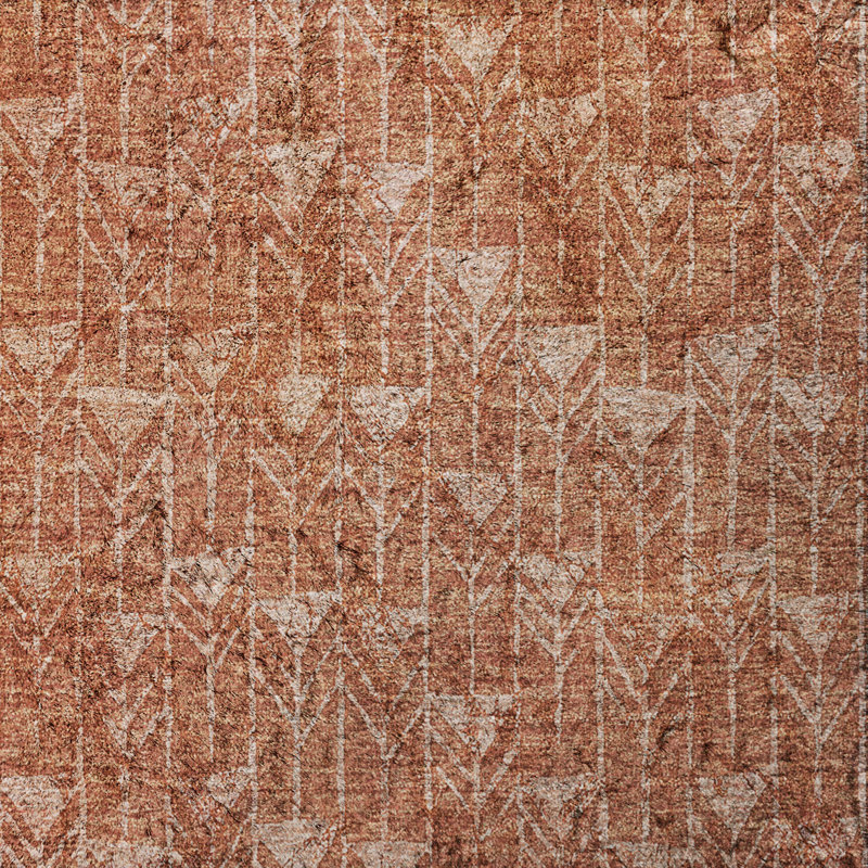 Tapis à poils longs de qualité supérieure lavable à la machine Dream ADS514, Terra Cotta, 10 pi x 14 pi