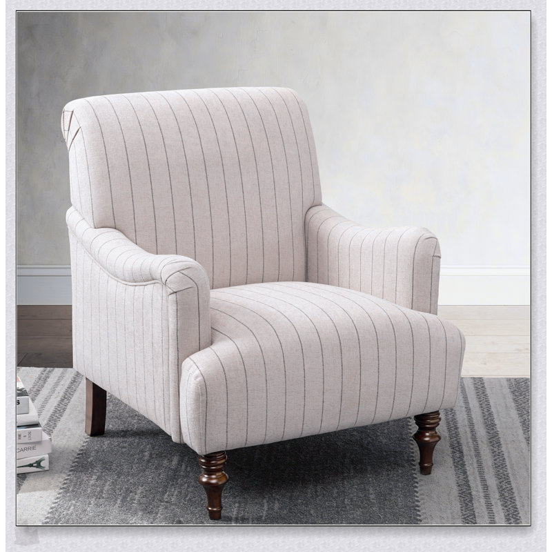 Fauteuil en polyester naturel avec 4 pieds, confortable et élégant pour les intérieurs modernes et polyvalents
