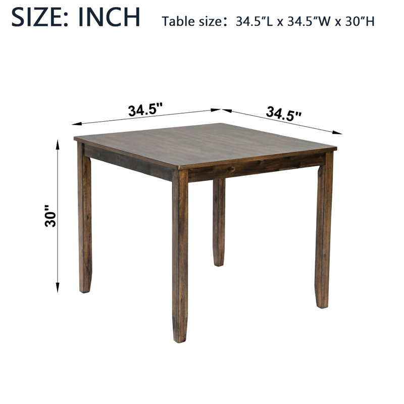 4 tables de salle à manger carrées en noyer