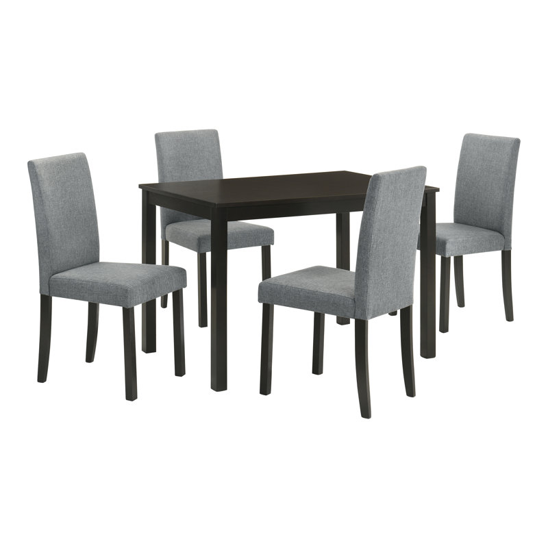 Ensemble de table de salle à manger 5 pièces Kersten, Noir