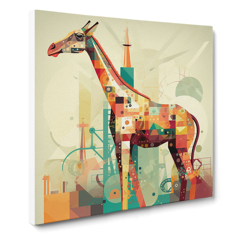 Giraffe Constructivism - Print, 35cm H x 35cm W x 3cm D